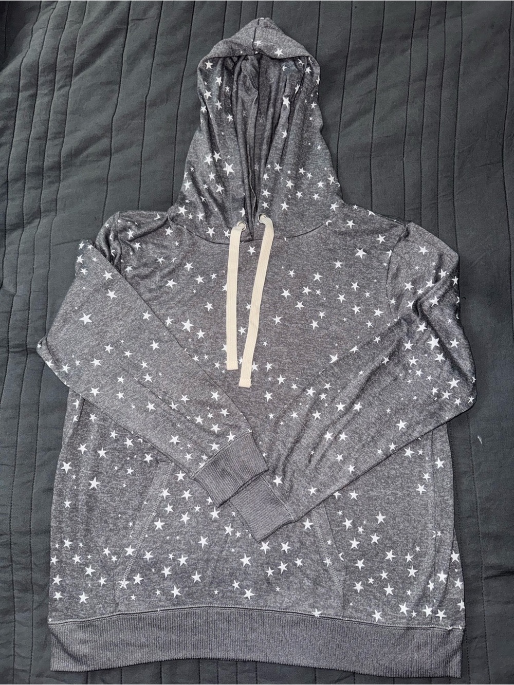 J. Crew Gray Star Hoodie with White Stars